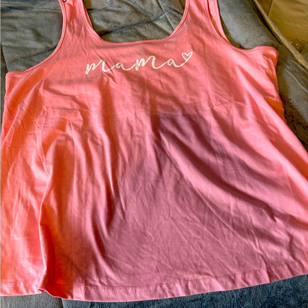 SHEIN Pink 'Mama' nursing / maternity tank top 2X
